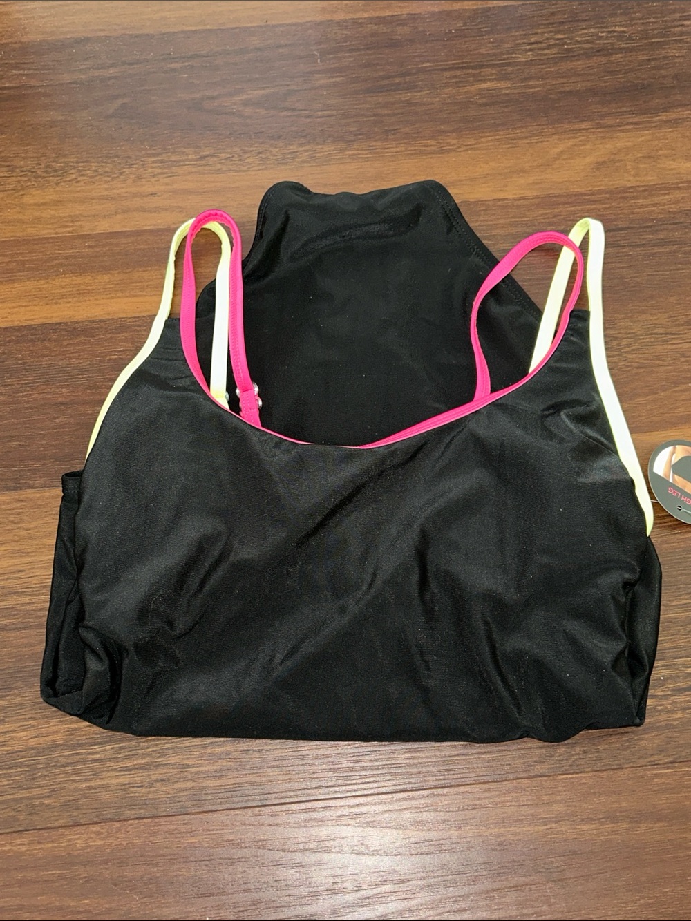 No Boundaries Retro Style Neon One-piece Double Strap Swim Suit NWT - Picture 8 of 8